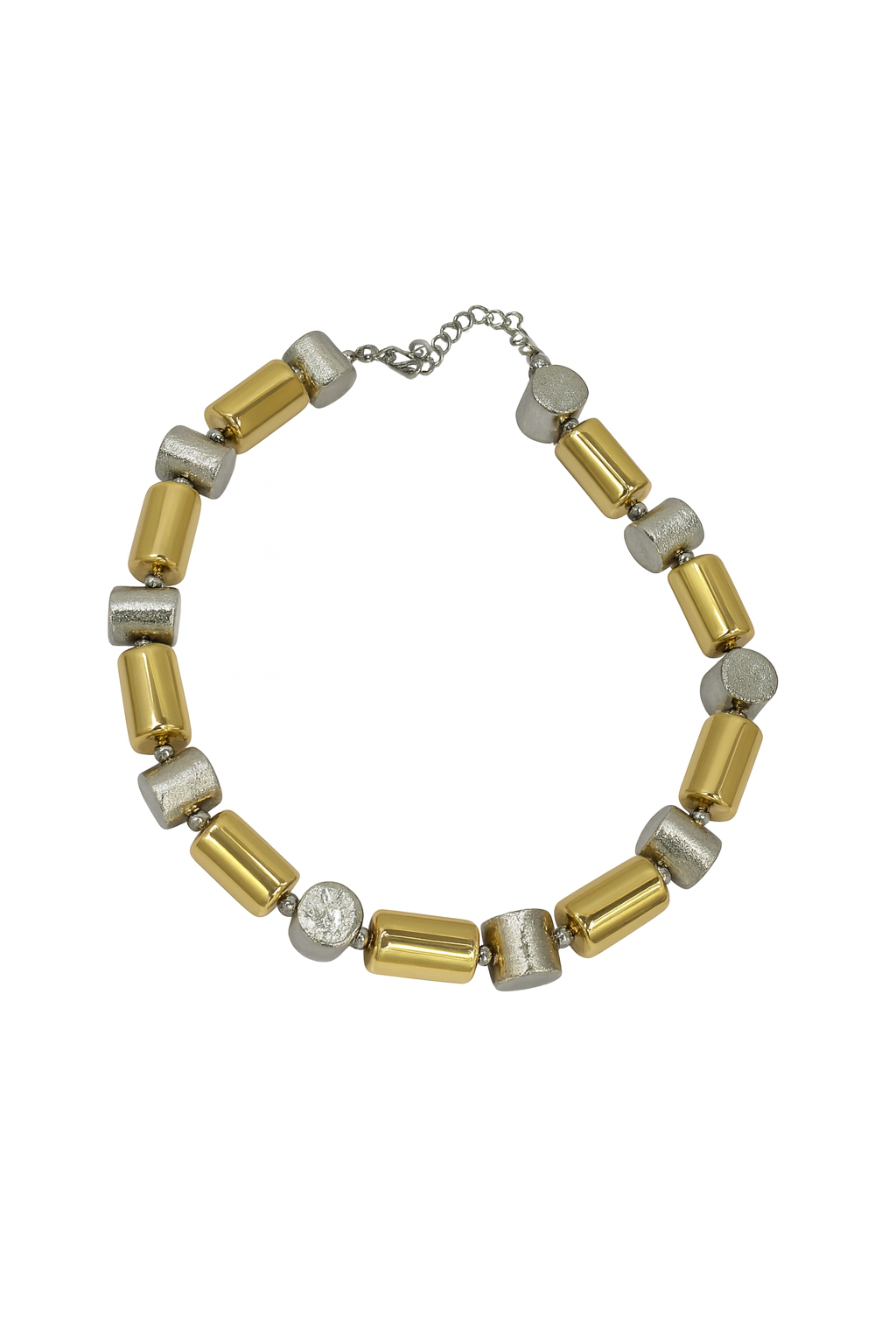 ORANA Luxe Dual-Tone Cylinder Bead Necklace