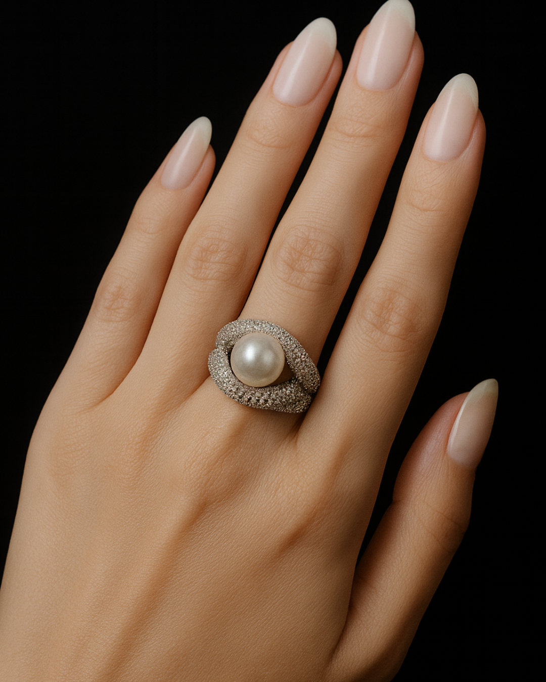ORANA Serpente Pearl Pavé Ring