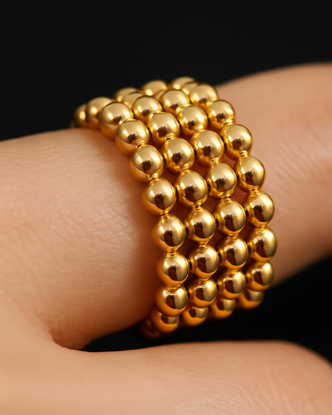 ORANA Luxe 4-Layered Gold Beaded Ring