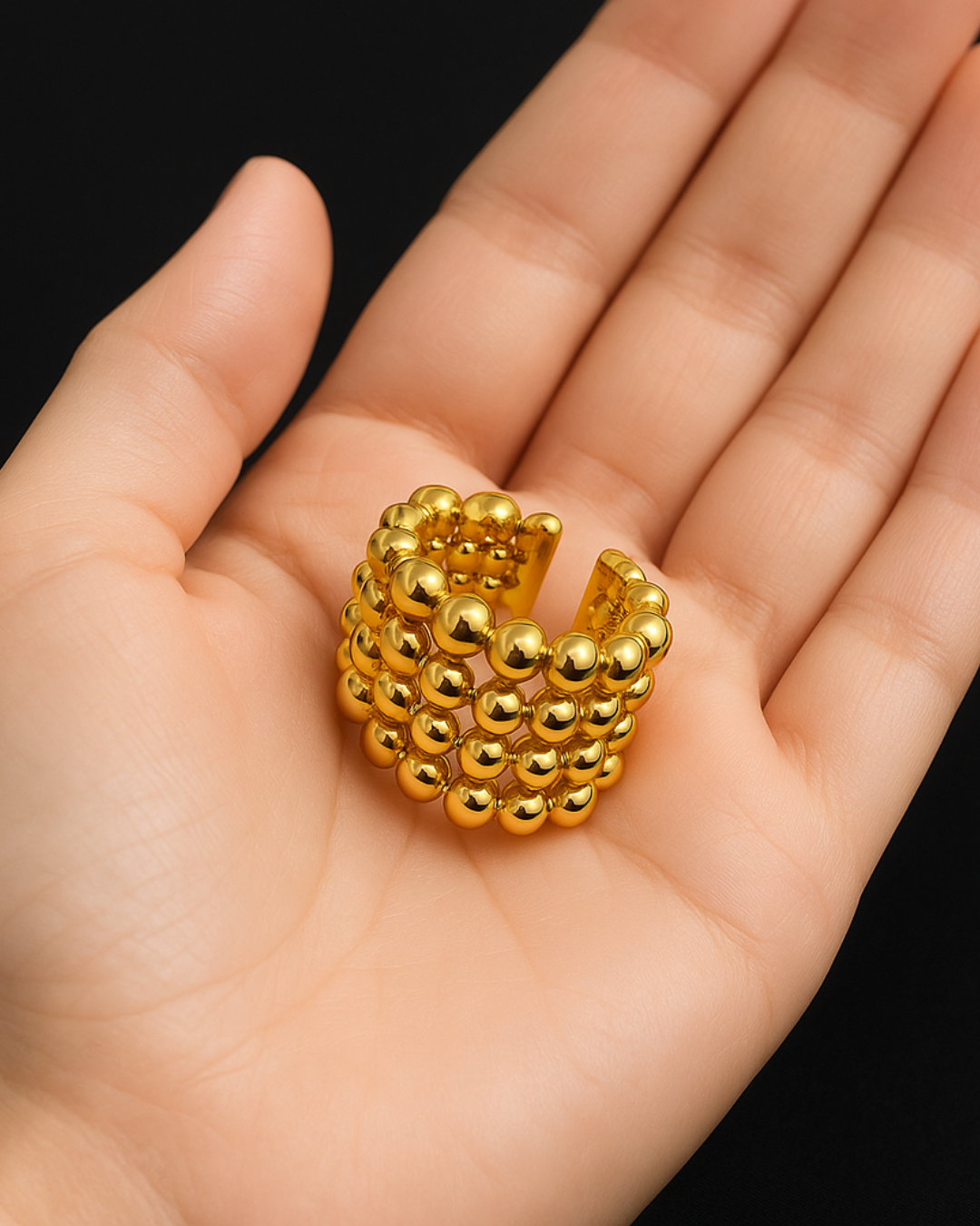 ORANA Luxe 4-Layered Gold Beaded Ring