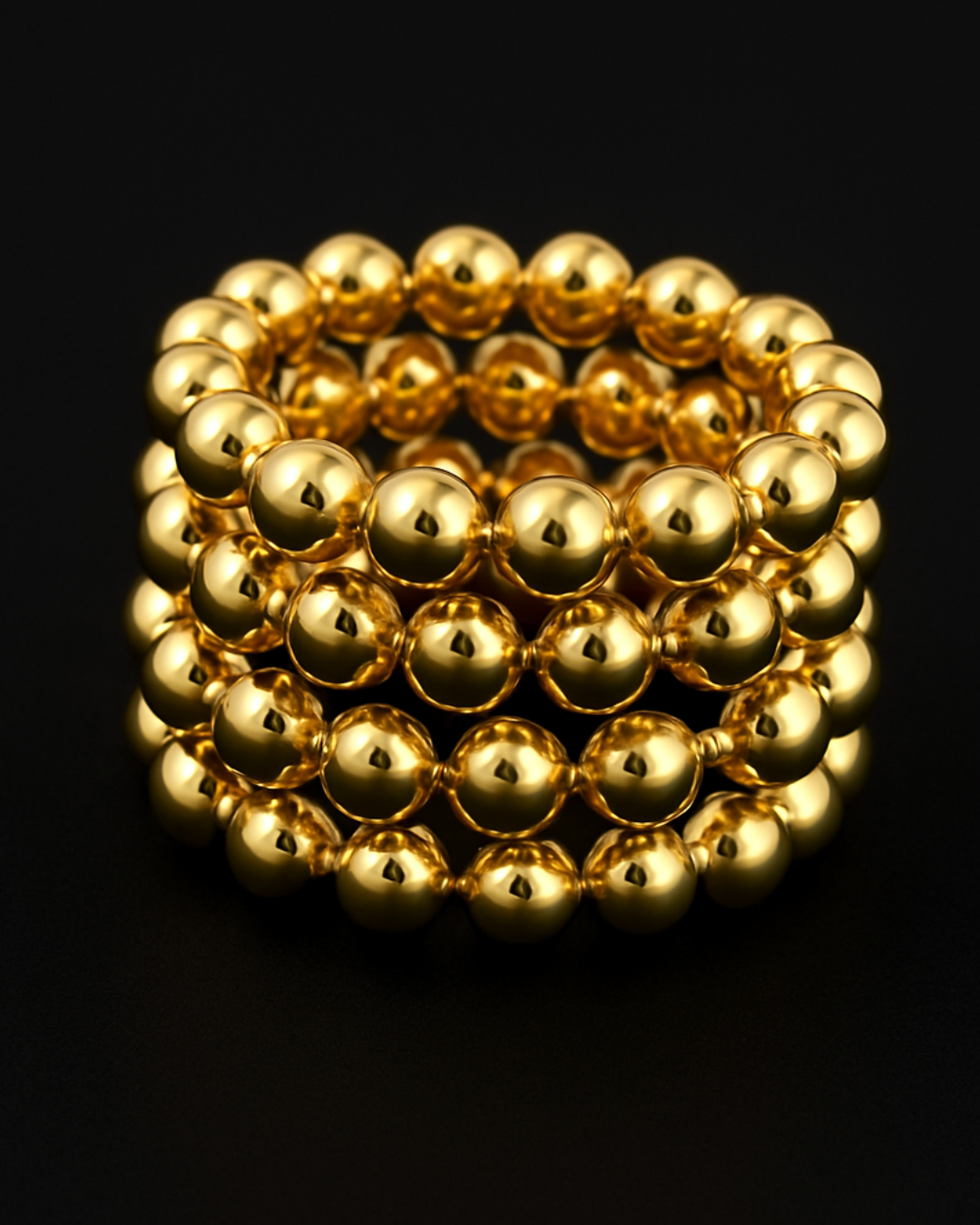 ORANA Luxe 4-Layered Gold Beaded Ring