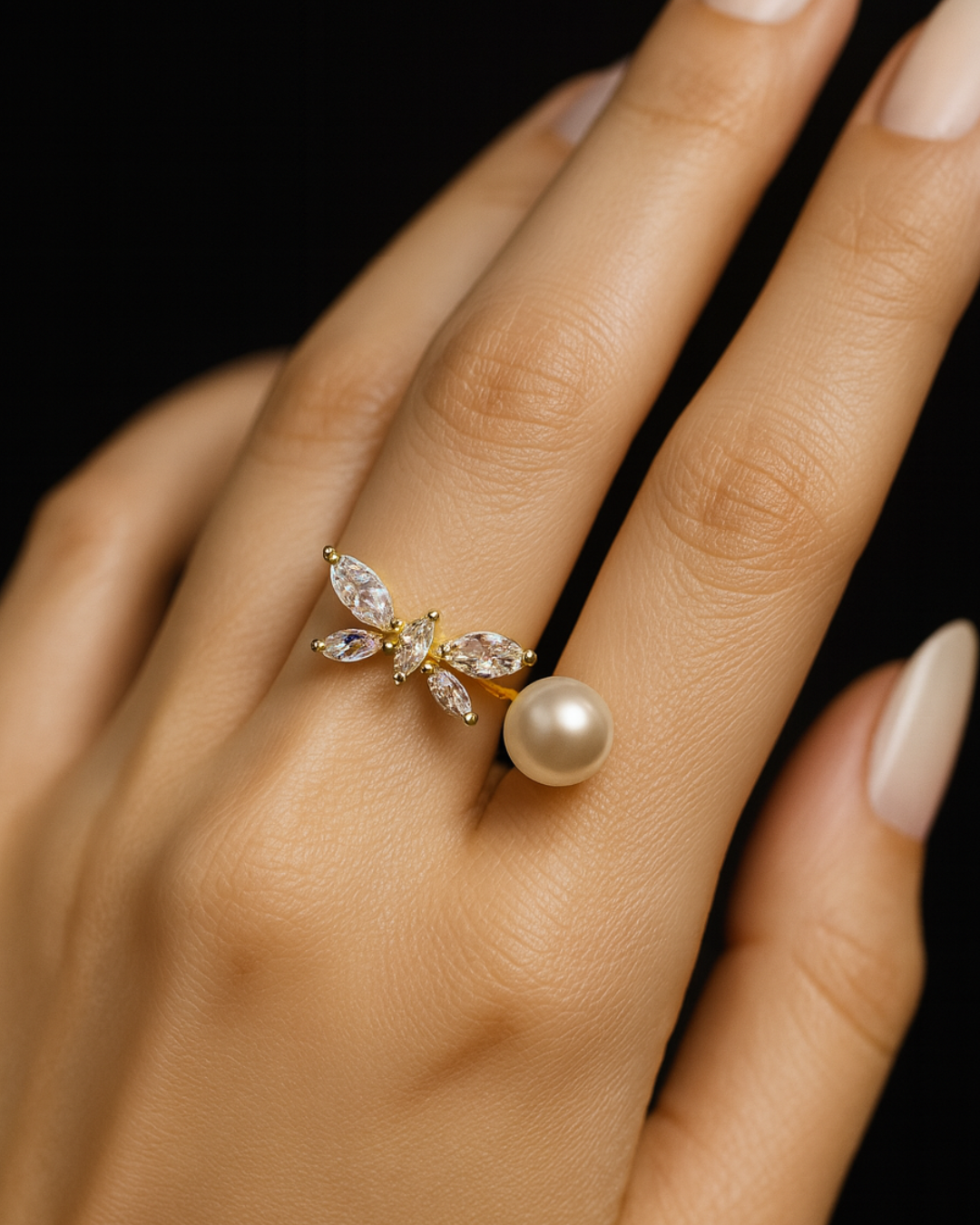 ORANA Luxe Pearl Butterfly Ring