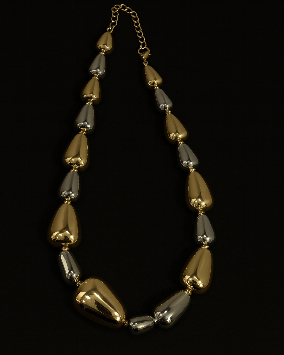 ORANA Dual-Tone Luxe Gloss finished Heart Bead Necklace