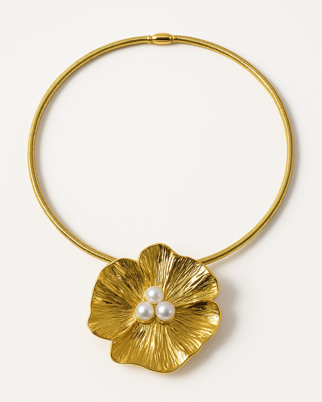ORANA Luxe Floral Gold Choker Necklace