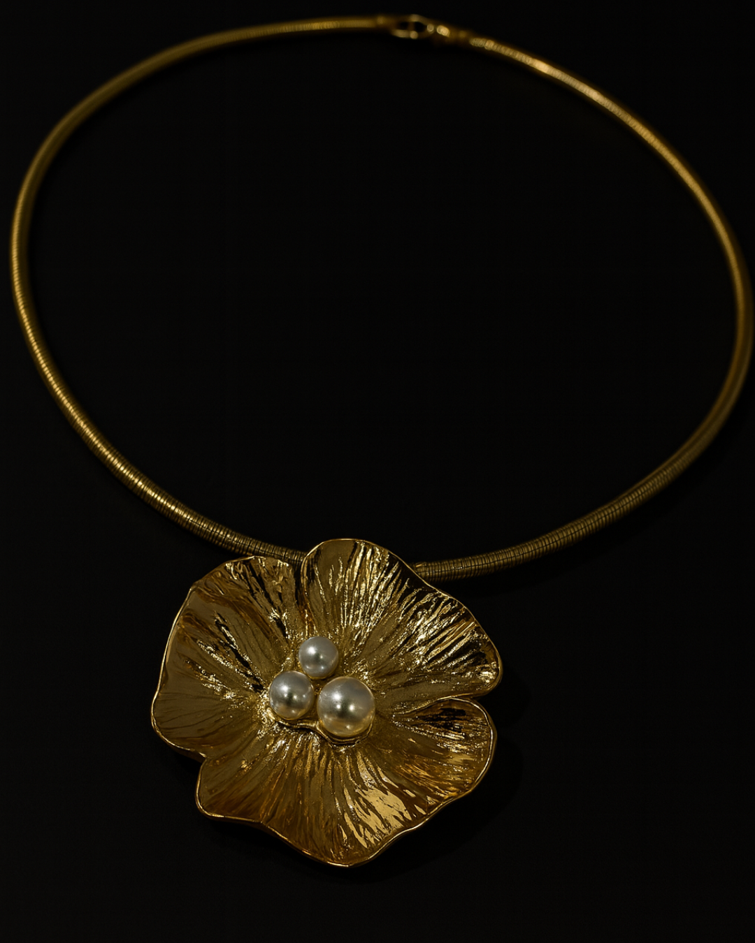 ORANA Luxe Floral Gold Choker Necklace