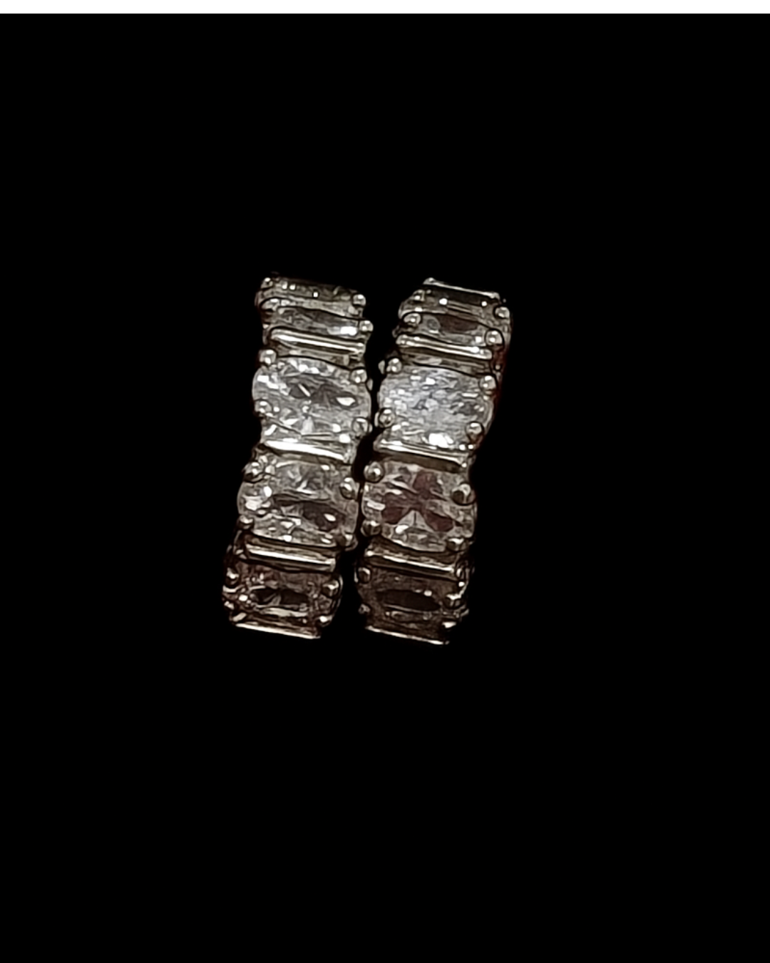 ORANA Luxe Emerald-Cut Crystal Hoop Earrings