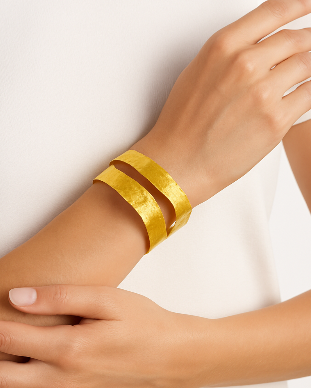 ORANA Hammered Wave Cuff Bracelet