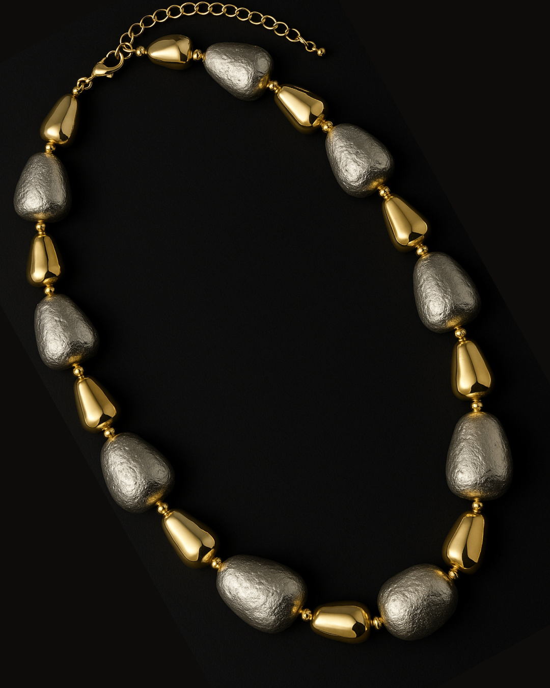 ORANA Luxe Dual-Tone Hammered Finish Necklace