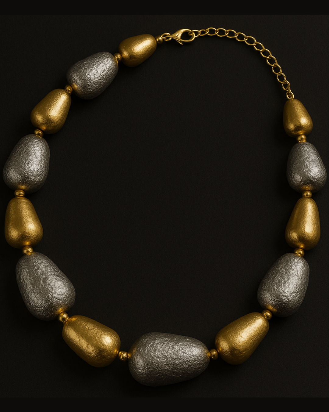 ORANA Luxe Dual-Tone Hammered Finish Necklace