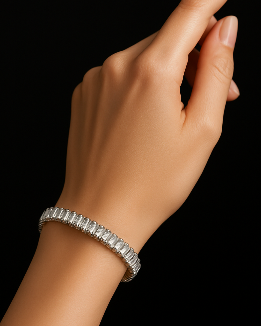 ORANA Luxe Baguette-Cut Crystal Tennis Bracelet