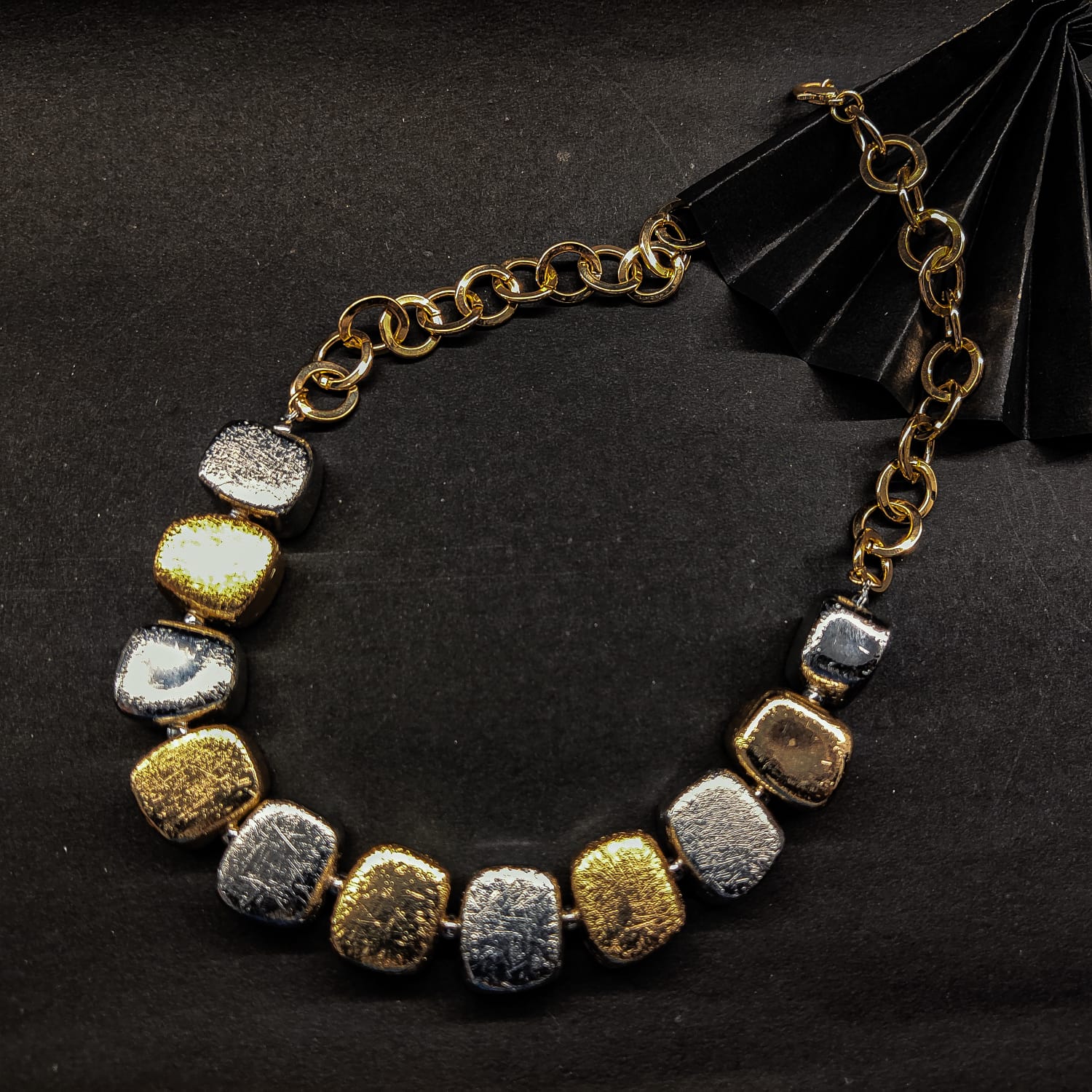 Elegant Dual-Tone Beaded Necklace