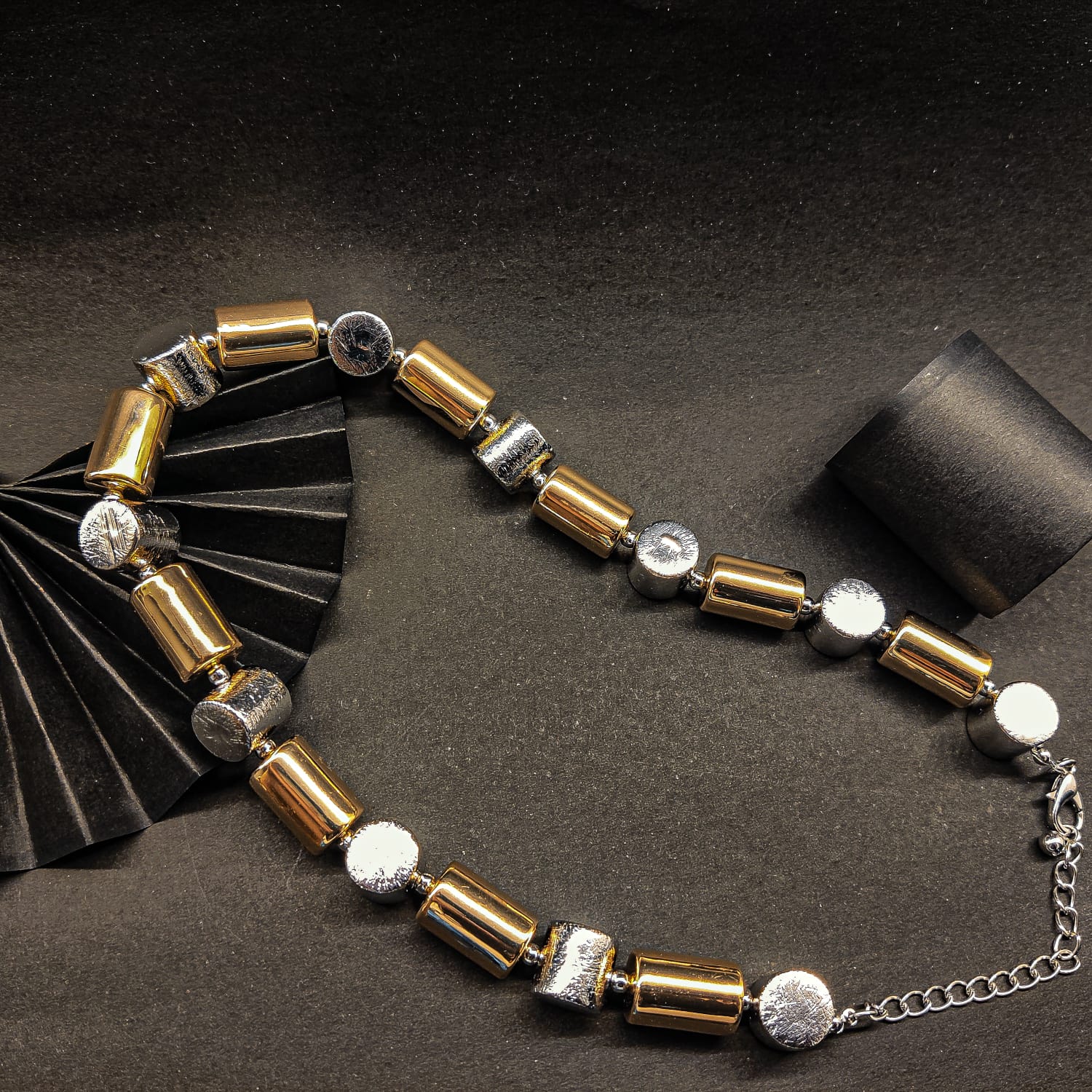 Elegant Dual-Tone Beaded Necklace