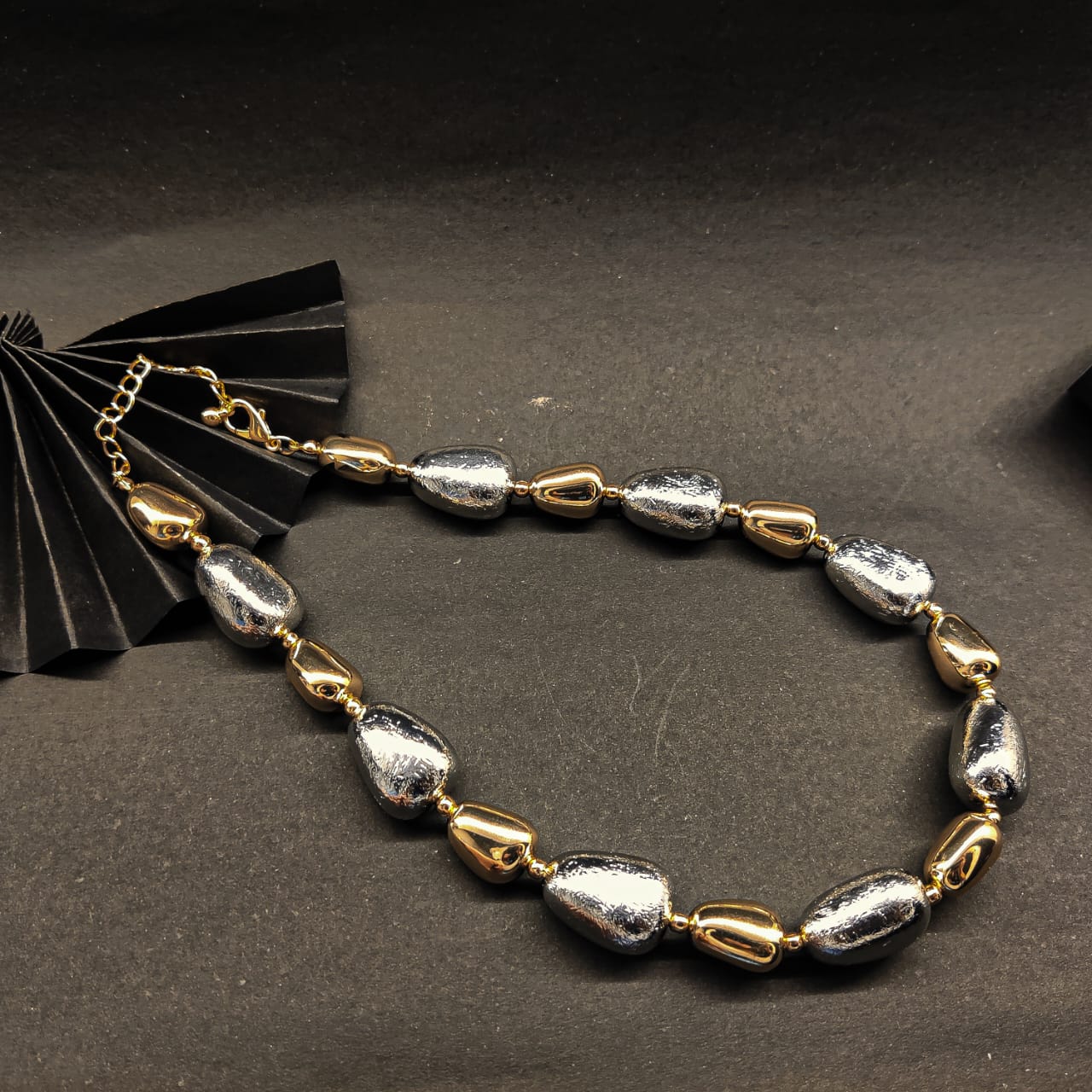 Elegant Dual-Tone Beaded Necklace